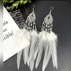 Handmade feathered earrings